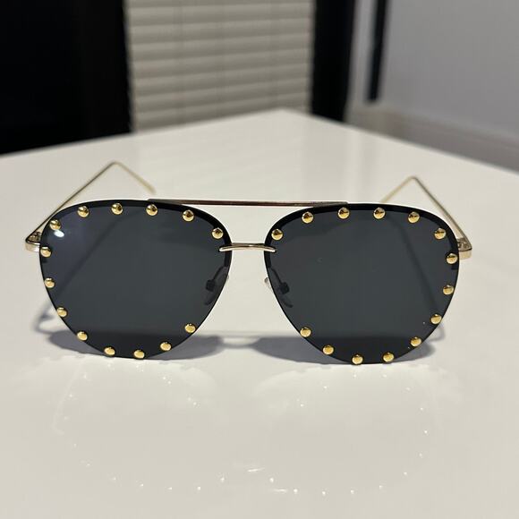 Womens Aviator Studded Sunglasses - Picture 1 of 5